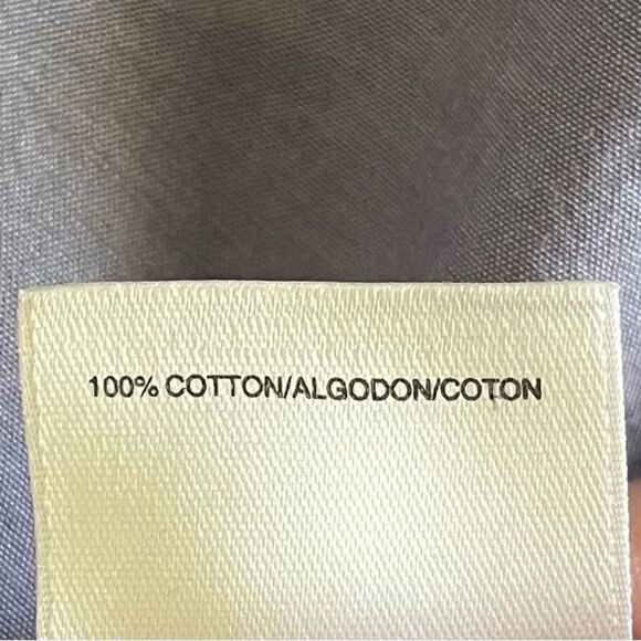 Anne Klein 100% cotton chambray top blouse front button light blue white block L - Picture 12 of 14